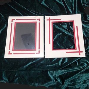 Mat Frame - Pale Cream with Red Inset - Fits 8"‎ x 10" Frame, Vintage 1990s …
